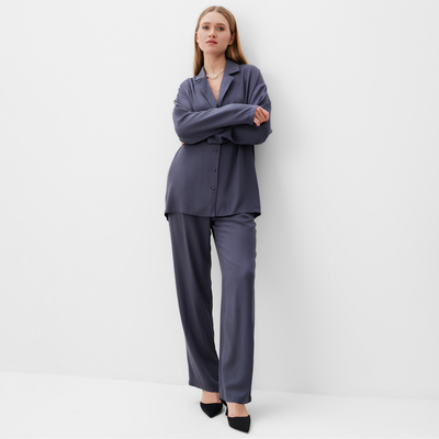 Костюм женский (рубашка, брюки) MINAKU: Casual Collection, размер 50, цвет графит