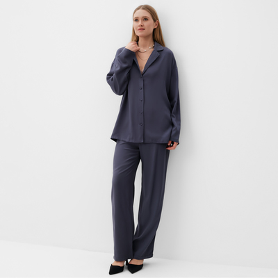Костюм женский (рубашка, брюки) MINAKU: Casual Collection, размер 50, цвет графит