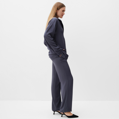 Костюм женский (рубашка, брюки) MINAKU: Casual Collection, размер 50, цвет графит