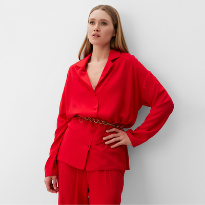 Костюм женский (рубашка, брюки) MINAKU: Casual Collection, размер 42, красный