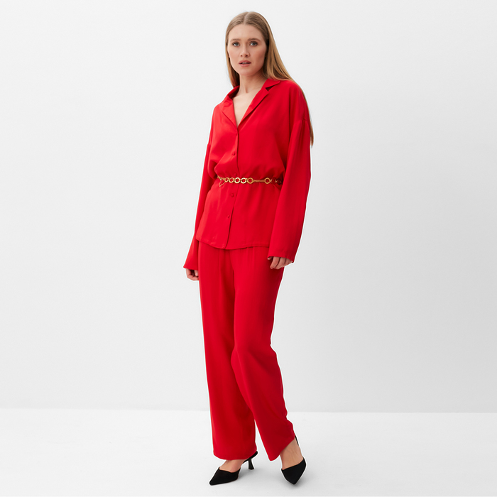 Костюм женский (рубашка , брюки) MINAKU:Casual Collection цвет красный, размер 48