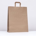 Пакет бумажный крафт, плоская ручка 35×15×45 см, 90 г/м² - Фото 2