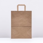 Пакет бумажный, плоская ручка крафт 26×15×35 см, 90 г/м² - Фото 2