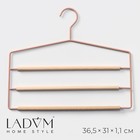 Плечики - вешалки оргазайзер для брюк и юбок LaDо́m Laconique, 36,5×31×1,1 см, цвет розовый - Фото 1