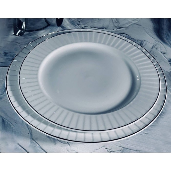 Набор тарелок Lenardi Marzipan Grey, d=20.5 см, 6 шт - Фото 1