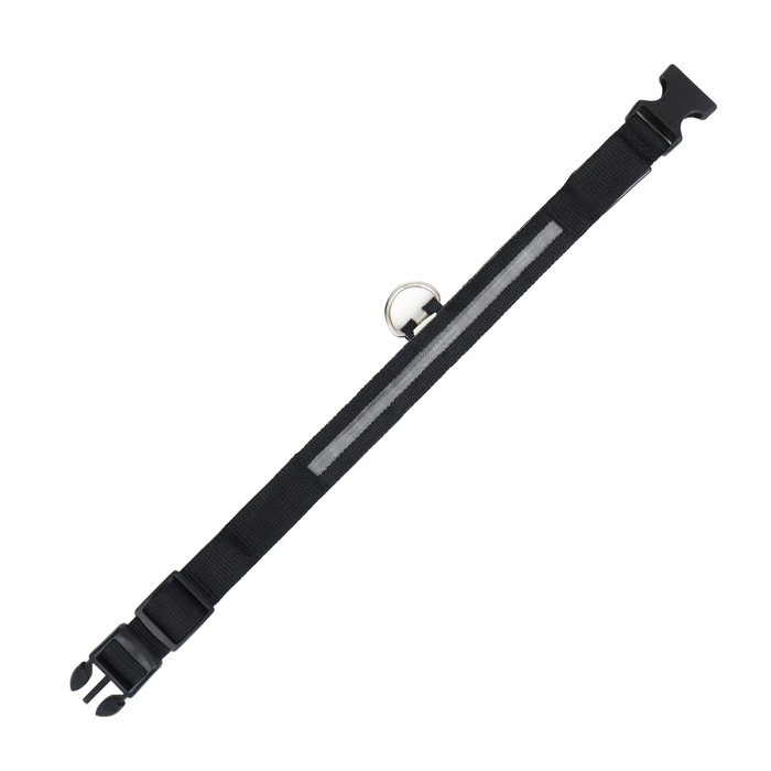 Ошейник с подсветкой, зарядка от USB, размер M, ОШ 37-46 см, 3 режима, черный