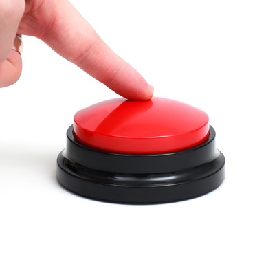 Звуковая кнопка - кликер для дрессировки животных, 9 х 9 х 5, см. красная