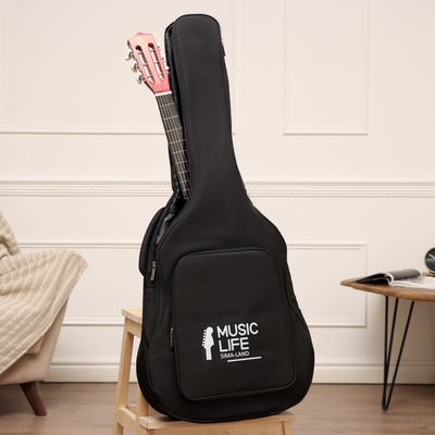 Чехол для гитары Music Life, премиум, черный, 105×43×14 см