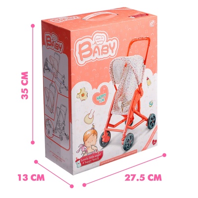 Коляска для кукол «Весёлая прогулка», летняя, 32×25.5×54 см