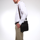 Сумка мужская на молнии Terra Dever, 2 кармана, длинный ремень, цвет коричневый - фото 23817516