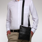 Сумка мужская на молнии Terra Dever, 2 кармана, длинный ремень, цвет коричневый - фото 9421910