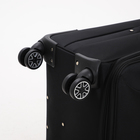 Чемодан большой 28" на молнии Goran Tomp, с расширением, кодовый замок, цвет чёрный - фото 23835266