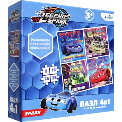 Пазл 4 в 1 «Четверо друзей», 9, 16, 25, 36 элементов