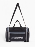 Сумка спортивная на молнии, 3 кармана, длинный ремень, чёрная/серая - Фото 3