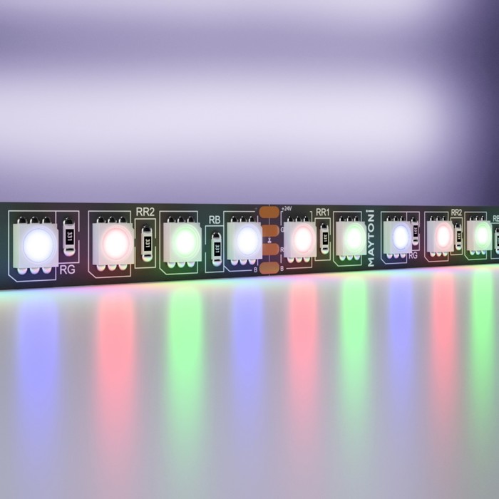 Светодиодная лента Maytoni, 24В, IP20, 5050, 21Вт/м, 5 м, свечение RGB - фото 1906645564