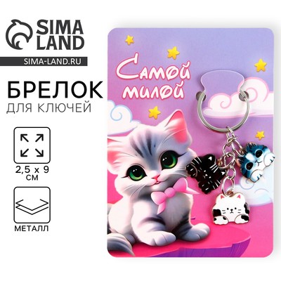 Брелок для ключей «Самой милой», 2.5×9 см