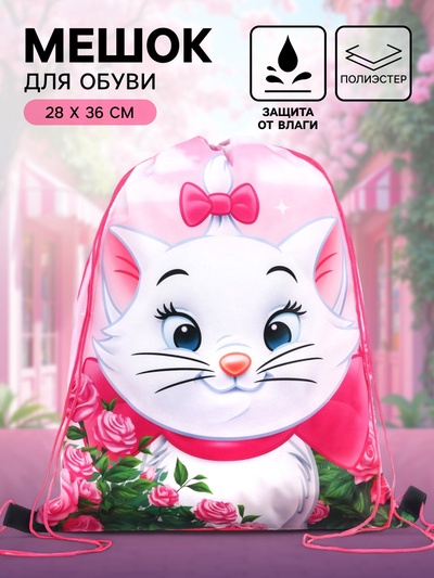 Мешок для обуви 420×330 мм, «Кошечка Мари, Коты аристократы»