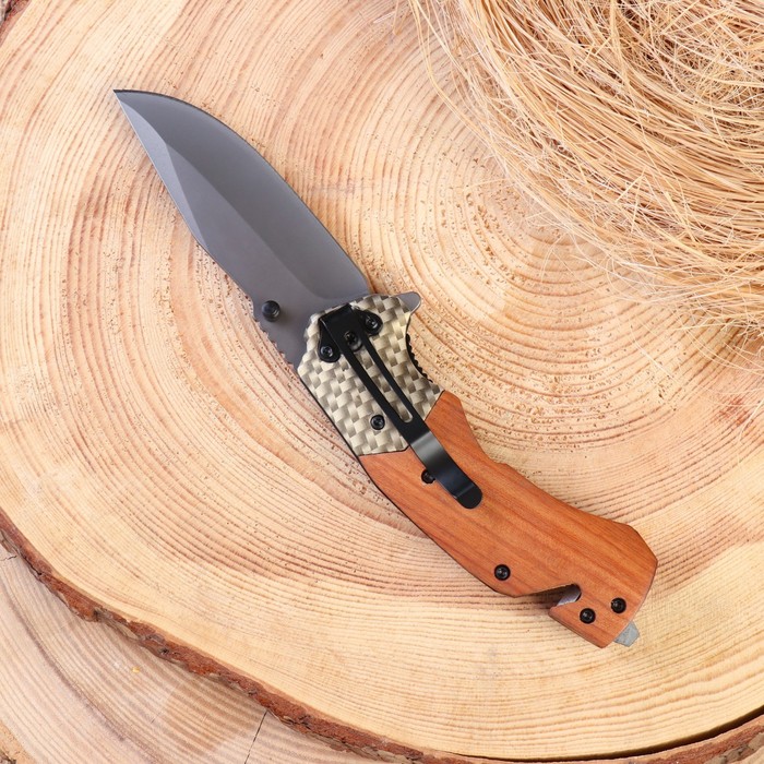 Нож "Стропорез" 20,2см, клинок 85мм/3мм, рукоять дерево - фото 1928547365