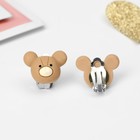 Клипсы детские «Выбражулька» мишка, мордочка, цвет коричневый - фото 9388944