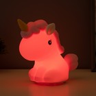 Фигурка светящаяся RISALUX «Антистресс единорог», LED-ночник, мякиш, бело-фиолетовый, 18×10×16 см - Фото 3