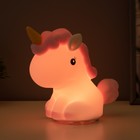 Фигурка светящаяся RISALUX «Антистресс единорог», LED-ночник, мякиш, бело-фиолетовый, 18×10×16 см - Фото 6
