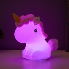 Фигурка светящаяся RISALUX «Антистресс единорог», LED-ночник, мякиш, бело-фиолетовый, 18×10×16 см - Фото 7