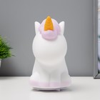 Фигурка светящаяся RISALUX «Антистресс единорог», LED-ночник, мякиш, бело-фиолетовый, 18×10×16 см - Фото 10