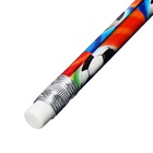 Карандаш чернографитный Calligrata «Футбол», НВ, незаточенный, с ластиком, круглый 10200563 - фото 8117774