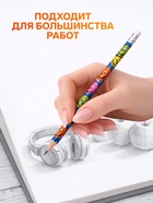 Карандаш чернографитный Calligrata «Смайлы», НВ, незаточенный, с ластиком, круглый - Фото 3