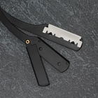 Опасная бритва, шаветт, без лезвия, 13.3×21×2.8 см, стальная, чёрная - Фото 12