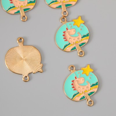 Декор для творчества металл, эмаль «Динозавр и звездочка», 2.7×2.1 см