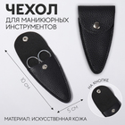 Чехол для хранения маникюрных инструментов, на кнопке, 10 × 5 × 0,8 см, цвет чёрный - фото 9335970