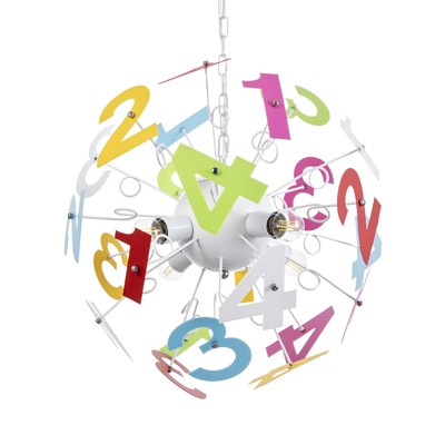 Люстра потолочная BayerLux «Алфавит», 4хЕ27, 40 Вт, цветной, 56×56×70 см