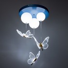 Люстра "Бабочки" 3хЕ27 40Вт LED синий 40х40х60см - Фото 5