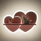 Бра "Сердца" LED 18Вт розовый 35х25х8см - Фото 4