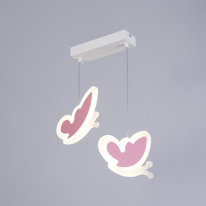 Светильник подвесной «Бабочки» LED 32 Вт розовый 35×5×60 см - Фото 1