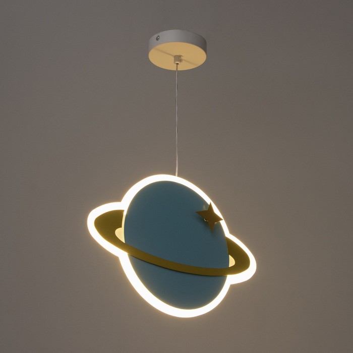 Светильник подвесной "Планета" LED 24Вт голубой 30х5х60см - фото 1884564780