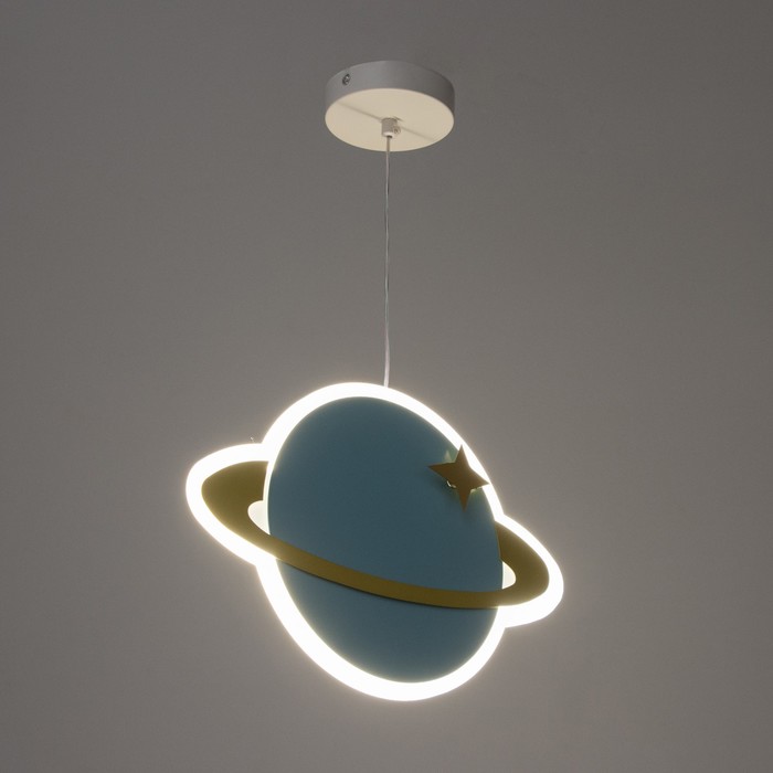 Светильник подвесной "Планета" LED 24Вт голубой 30х5х60см - фото 1927070135