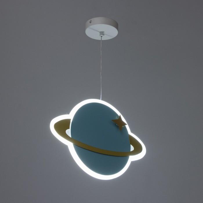 Светильник подвесной "Планета" LED 24Вт голубой 30х5х60см - фото 1927070136