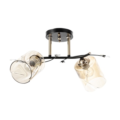 Люстра потолочная BayerLux «Артемис», 2хЕ27, 40 Вт, черно-золотой, 46×20×27 см