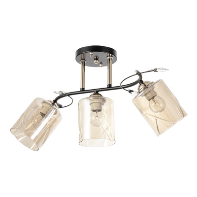 Люстра потолочная BayerLux «Артемис», 3хЕ27, 40 Вт, черно-золотой, 52×20×27 см