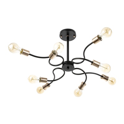 Люстра «Рипли» 8хЕ27 40 Вт черно-золотой 60×60×40 см