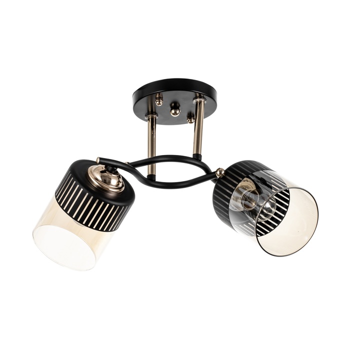 Люстра BayerLux «Галион», 2хЕ27, 40 Вт, черный/золотой, 48×26 см - Фото 1