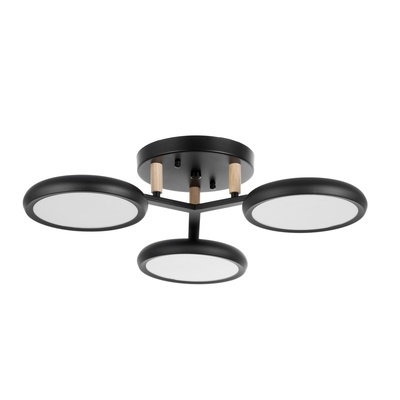 Люстра потолочная BayerLux «Алис», 3хLED, 72 Вт, 3000-6000К, черный, 52×52×13 см