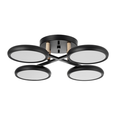 Люстра потолочная BayerLux «Алис», 4хLED, 96 Вт, 3000-6000К, черный, 60×60×13 см