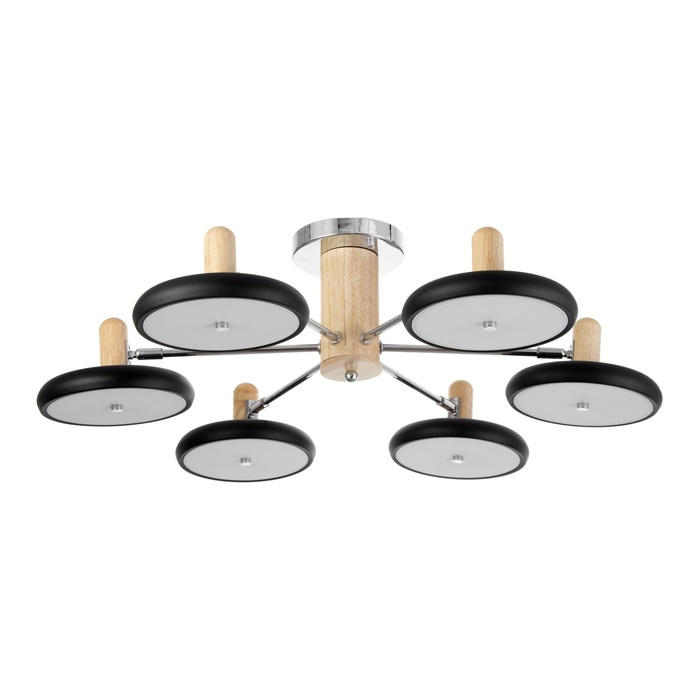 Люстра BayerLux «Джулия», 6хLED, 144 Вт, 3000-6000К, черно-хромовый, 80×80×22 см - Фото 1