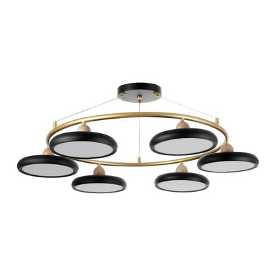 Люстра «Моника» 6 LED 144 Вт 3000-6000К черно-золотой 78×78×100 см