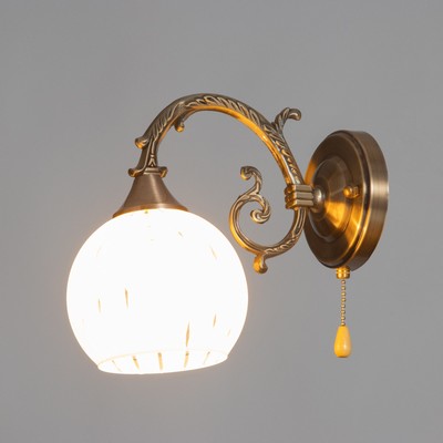 Бра «Икар», Е27, 40 Вт, бронза, 13×23×21 см, плафон 10×30×18 см