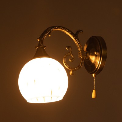 Бра «Икар», Е27, 40 Вт, бронза, 13×23×21 см, плафон 10×30×18 см