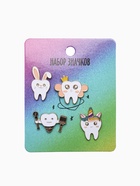 Набор значков (4 шт.) «Зубы», цветной в золоте - Фото 2